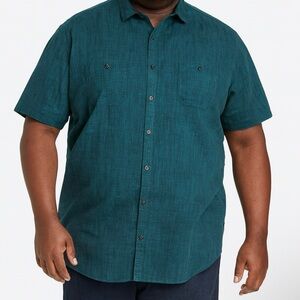 Beverly Hills Polo club button down shirt for men size 2X LB Blue Green XXL